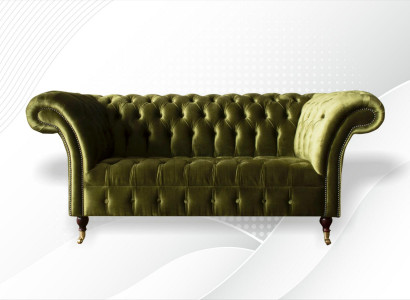 Two-seater sofa 2 seater classic upholstery new couches Chesterfield couch new